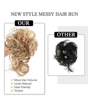 RPAEOY 2-Piece Hair Part & Rubber Band Set - Large Dutt Hair Tie & Curly Hair Extensions for Women & Girls - Light Brown Messy Bun Accessories - Buy Online on GoSupps.com