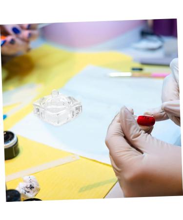 Milisten Glass Jar Candy Jar Decor Nail Art Accessories Nail Dish for Acrylic Nails Nail Cups Nail Dish with Lid Nail Art Liquid Holder Nail Art Dish Dappen Dish Castor Glass Heart-shaped 1 - Buy Online on GoSupps.com