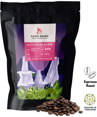 Kaphi Beans Dark Roast Rich House Blend Coffee Beans- Freshly Roasted (Filter 2kg) Filter 250 g (Pack of 1) - Buy Online on GoSupps.com
