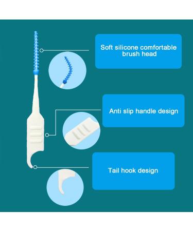 200 Interdental Brushes - Silicone Tooth Cleaning Gaps Set | Narrow Teeth Care | Oral Health Essentials (Blue) - Buy Online on GoSupps.com