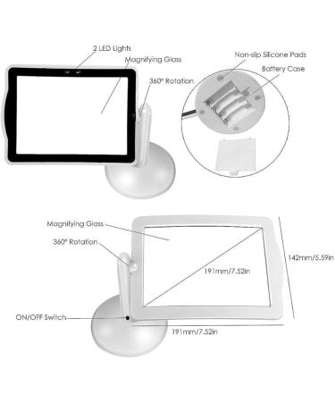 Professional with LED Lights Handsfree Magnifier 3X Magnification Lens Ideal for Reading Books Jewlery Coins Craft/s White Full of Stars - Buy Online on GoSupps.com