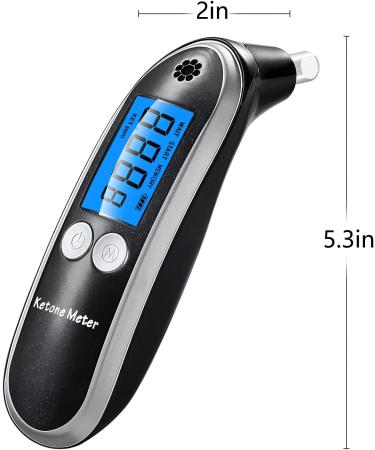 Portable Digital Ketone Meter - Breath Ketone Analyzer for Ketosis Testing | Includes 10 Mouthpieces - Black - Buy Online on GoSupps.com