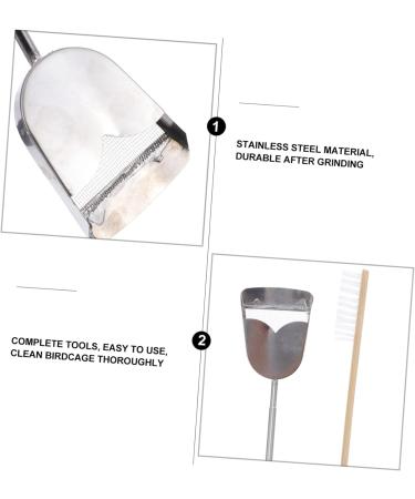 DOITOOL 2pcs Set Birdcage Brush Scoop Shovel Parrot Cage Accessory Parrot Cage Shovel Pet 7x9cm Assorted Color - Buy Online on GoSupps.com
