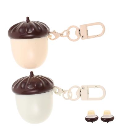 HAMPPLIES 2 Pieces Cute Chestnut Shape Lip Balm for Girls Moisturizing Nourishing Lip Cream Oily Compact Portable Suitable for Sensitive Skin School Outdoor Use