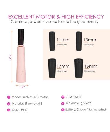 Electric Nail Lacquer Shaker | Eyelash Extensions Glue Mixer | Hands-Free Nail Polish Mixer Tool - Pink - Buy Online on GoSupps.com