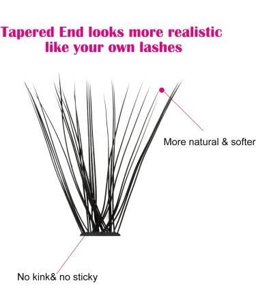 Fadlash 14mm D Curl Cluster Eyelash Extensions - 30 Root Individual Lashes, 0.07mm Thickness - Buy Online on GoSupps.com