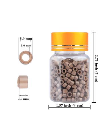 2500pcs 5mm Silicone Lined Micro Links Beads for I Tip Hair Extensions - 5 Colors - Buy Online on GoSupps.com