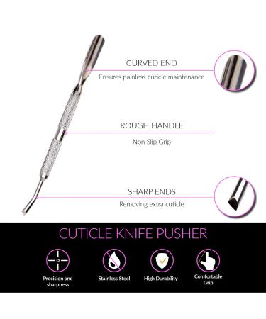 VAGA Set of 4 Professional Stainless Steel Manicure Cuticle Tools - Double Ended Pushers, Trimmers, Cutters, Scrapers - Nail Care Accessories - Buy Online on GoSupps.com