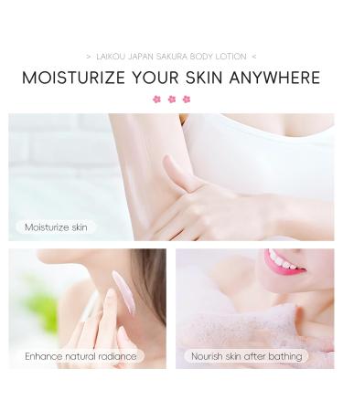 BSMKCL Luxury Firming Body Lotion for Women Extra Dry Skin Repair - Hydrating Nourishing JAPAN SAKURA Glowing Moisturizer Cream with Niacinamide & Vitamin C Non-Sticky & Fast Absorbing Silky 200ml - Buy Online on GoSupps.com