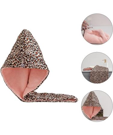 Beaupretty 1pc Bathroom Long Dry Hat Microfiber Makeup Short Quick Layer Absorbent Household Water Drying Double Wrap Curly Cap Wrapping Leopard Hair Turban Bath Headband Spa Fleece - Buy Online on GoSupps.com