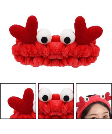 HAICN 2Pieces Crab Plush Headband Red Facial Makeup Head Wraps Cartoon Elastic Head Band Creative Hair Accessories for Women Girls Party Favors - Buy Online on GoSupps.com