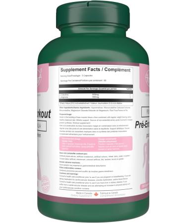 VORST Pre Workout Formula for Women | Nitric Oxide Supplement | Powder Pills | 180 Vegan Capsules 180 count (Pack of 1) - Buy Online on GoSupps.com