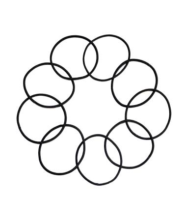 Elastic Hair Bands - Black 2mm Metal-Free Ponytail Holders for Women Men & Kids - 100 Pack - Buy Online on GoSupps.com