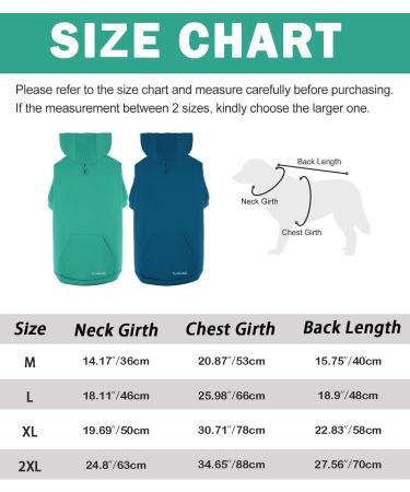 Kickred Cotton Dog Hoodie Sweater - 2XL Turquoise & Dark Blue - Pet Clothes for Small to Large Dogs - Buy Online on GoSupps.com
