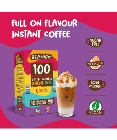 Beanies Flavoured Coffee Sticks - 100 Sticks in a Box | Delicious Coffee on the Go - Buy Online on GoSupps.com