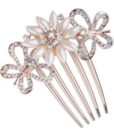 Housoutil Bridal Hair Comb Crystal Bride Clip Hair Clip Crystal Hair Charms Women Hair Accessories Bridal Hair Accessories Pearl Hair Accessories Bride Hair Comb Women's Wedding - Buy Online on GoSupps.com
