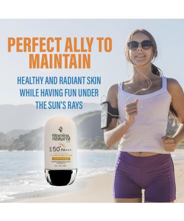 Natural Sunscreen SPF 50 - Non-Greasy Lightweight UVA/UVB Protection for All Skin Types - Water-Resistant Facial Cream 50 ml - Buy Online on GoSupps.com