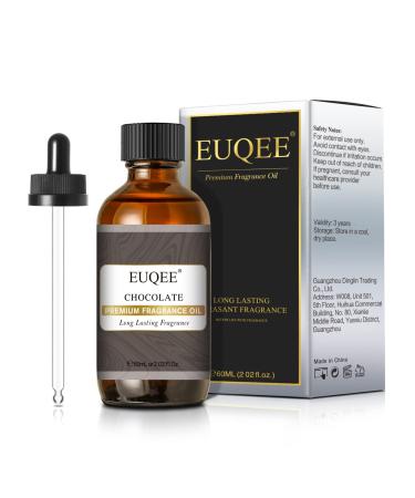 EUQEE Chocolate Fragrance Oil 60ml Chocolate Essential Oil Aromatherapy Fragrance Oils Fragrance Essential Oils for Diffusers for Home DIY Candle Making Chocolate 60.00 ml (Pack of 1)