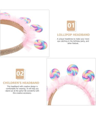 Lollipop Headband Pink Candy Headband Lovely Cartoon Headband with Lace Christmas Creative Headbands Holiday Party Favors for Girls - Buy Online on GoSupps.com