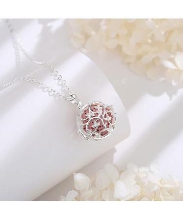 Shop Eudora Harmony Ball Aromatherapy Necklace - Yoga & Meditation Jewelry Gifts for Mom - 24 Lavaestein Pearl Chain with 7pcs Tree of Life Charm - Buy Online on GoSupps.com