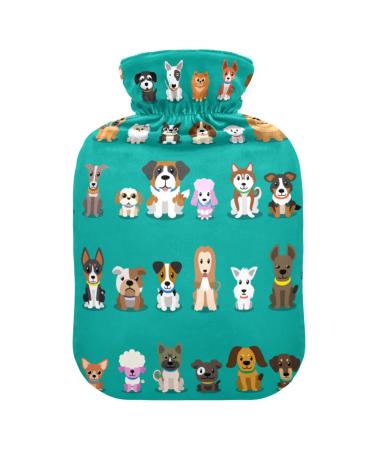 Heat bottles with reference various cartoon dogs warm stamping bags for pain relief neck shoulder pain water heating pillows 2 liters