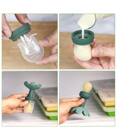 Haakaa Flower Fruit Feeder Pacifier & Breastmilk Popsicle Mold | Silicone Teether for Baby Teething Relief | BPA Free (Pea Green) - Buy Online on GoSupps.com