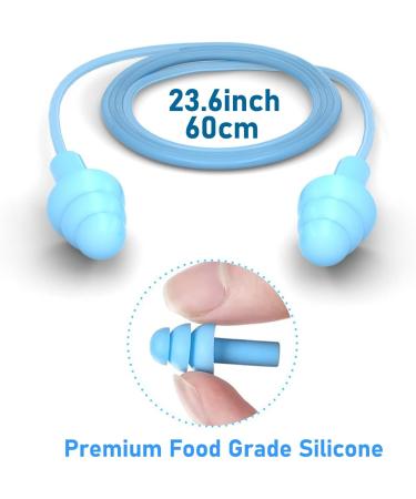 10 Pairs Waterproof Silicone Noise Cancelling Ear Plugs - 32dB NRR for Sleeping, Shooting, Swimming, Work, Concerts - Blue - Buy Online on GoSupps.com