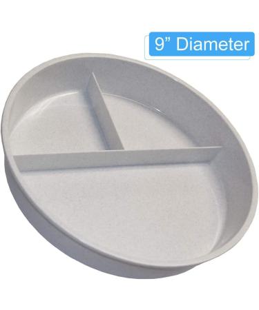 Rehabilitation Advantage High Sided Dish with Lid - Gray | Partitioned Plate for Easy Eating | Durable and Functional - Buy Online on GoSupps.com