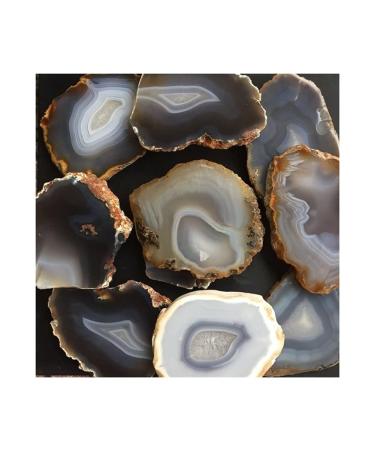 Stone Crafts Natural Original Grey Agate Crystal Gemstone Slice Coaster Reiki Crystal Stone for Home deocration Natural Luster