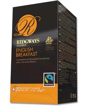 Ridgways English Breakfast Enveloped Tea Bags | 20 Bags Per Pack | 2 Pack - Buy Online on GoSupps.com
