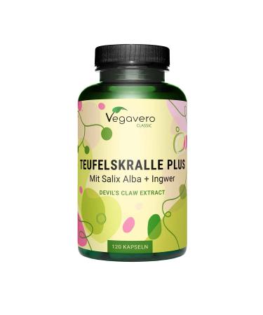 Harpagophytum Plus Vegavero | With Devil's Claw Ginger & White Willow | No Additives | Joint Bread | With Harpagosides Gingerols & Salicin | 120 Capsules | VEGAN