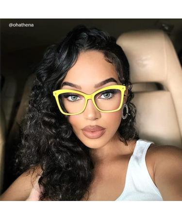 Buy VOOGLAM Butterfly Blue Light Glasses for Women - Anti-UV Eyestrain Relief Libby Yellow - Perfect for Computer Phone & TV Use - Buy Online on GoSupps.com