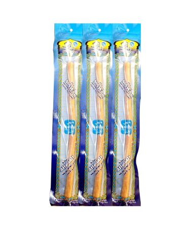 BML 3 x Miswak Natural Dental Chew Thick Herbal Stick Vacuum Packed Sewak Datun for Ancient Remedy Promotes Healthy Teeth & Gums and Ensures Fresh Breath