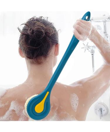 Arswin Long Handle Shower Brush with Soft Bristles - Body Exfoliator for Men, Women and Elderly - Improves Skin Health - Blue - Buy Online on GoSupps.com