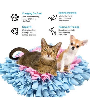 Sniffing Carpet Dog Smell Training Mat | Ieuumler 45x45cm | Blue & Pink | Ideal for Pet Dogs & Cats - Buy Online on GoSupps.com