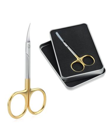 Qunzhao Cuticle Scissors for Women and Men Curved Stainless Steel with Tip Grooming Blades Manicure Nail for Dry Skin Nail Scissors (4)