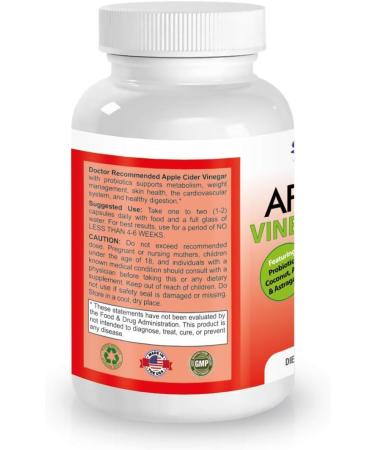 Organic Apple Cider Vinegar Capsules 1500mg - Digestion & Immune Support - Probiotic Cleanse - USA Made - 120ct - Buy Online on GoSupps.com