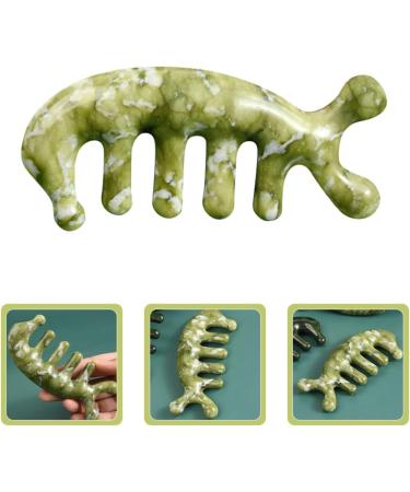 Healeved Jade Massage Comb - Premium Acupuncture Body & Scalp Massager Tool | Handcrafted Jade Beauty Product - Buy Online on GoSupps.com
