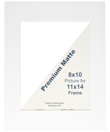 Callen HC1114-11000 Single Hand Cut Photo Mat with Bevel Edge, 11-Inch x 14-Inch, White/White Core