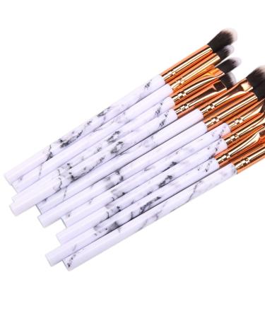 Jootuepo 10pcs Brazen Marble Makeup Brush Set - Soft Hair Eyeshadow Eyebrow & Eyeliner Brushes for Flawless Eye Makeup - Buy Online on GoSupps.com