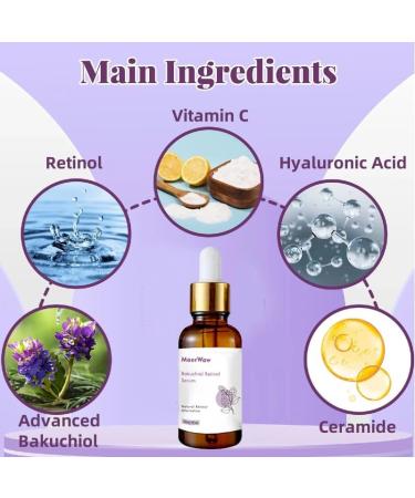 MaerWaw Advanced Bakuchiol Retinol Rejuvenation Serum - For Face Anti Aging Wrinkle Care and Hyaluronic Acid With Moisturize Wrinkle Reduction Skin Firming & Smoothing Vitamin C to Brighten - Buy Online on GoSupps.com