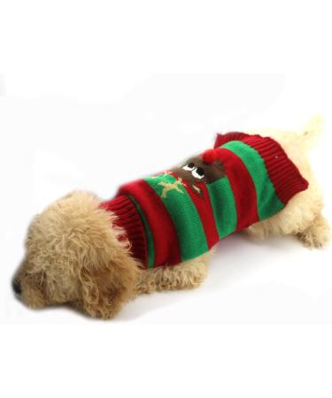 Buy Hrttsy Christmas Dog Sweater - Warm Winter Pullover for Small & Medium Dogs Red & Green Pet Costume - Buy Online on GoSupps.com