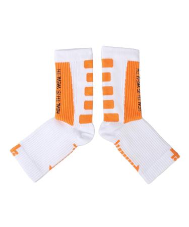 Buy Foot Sleeve for Flexible Movement - Compression Sports Heel Socks (White & Orange) - International Shipping Available - Buy Online on GoSupps.com