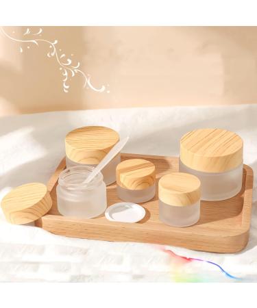 Zeoabsy 4 Pack 5ml Matte Transparent Glass Cream Cans with Lid - Ideal for Cosmetics Gels & Ointments - Eco-Friendly & Durable Storage Solution - Buy Online on GoSupps.com