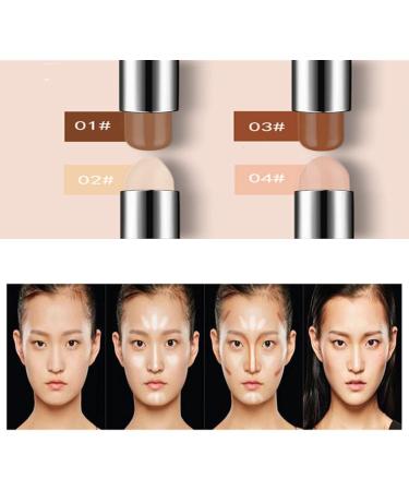 Contour Stick Contour Concealer 4 Colors Face Concealer Pen Make up Concealer contouring Stick Face Highlighters Sticks Double Head Body Face Brightens & Shades Make Up Foundation Cream Pen - Buy Online on GoSupps.com