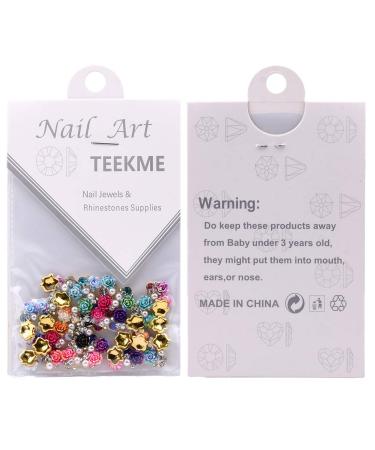 36pcs Colored Flowers 3D Nail Jewelry & Decorations | Crystal Rhinestone Charms for Nail Decor 9 Mixed Designs (NCJMC1) - Buy Online on GoSupps.com