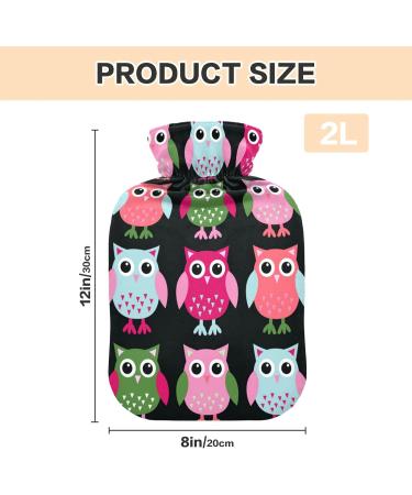 Cute Owl Hot Water Bottle with Cover - 2L Pain Relief Bag for Women Girls & Kids - International Shipping - Buy Online on GoSupps.com