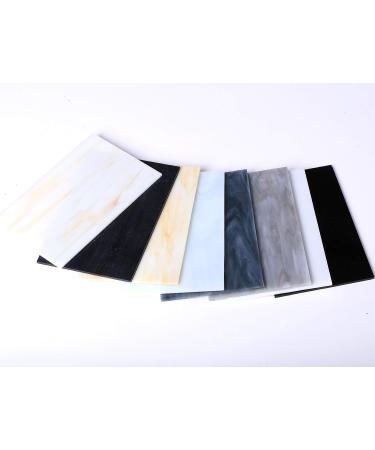 Pocoukate Stained Glass Sheets 8 pcs Variety Kit - 4 x 6 inch Large Cathedral Glass Mosaic Tiles for Crafts - Stained Glass Supplies (Black & White Series) - Buy Online on GoSupps.com