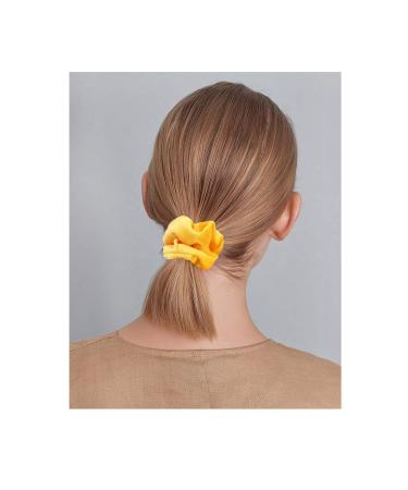 Guvass 2 Pack Yellow Velvet Hair Scrunchies - Soft Hair Ties for Women - Buy Online on GoSupps.com