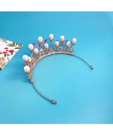 FRCOLOR Girls Crown Tiara - Rhinestone Butterfly Pearl Headband for Wedding Prom & Party - Buy Online on GoSupps.com